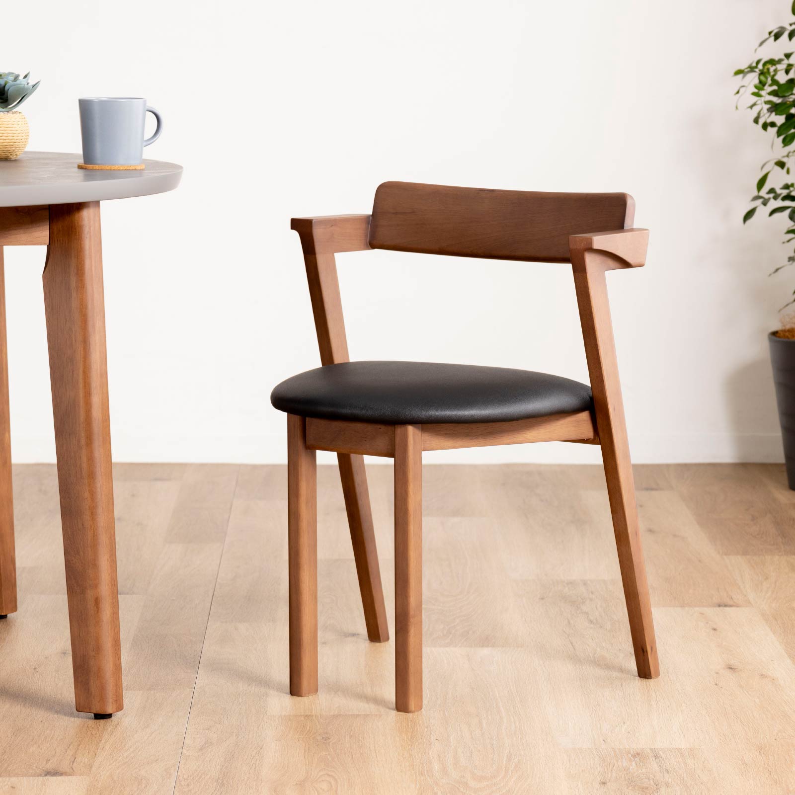 【5点セット】 スカルノ ｜ メラミン化粧板 丸テーブル ダイニングセット