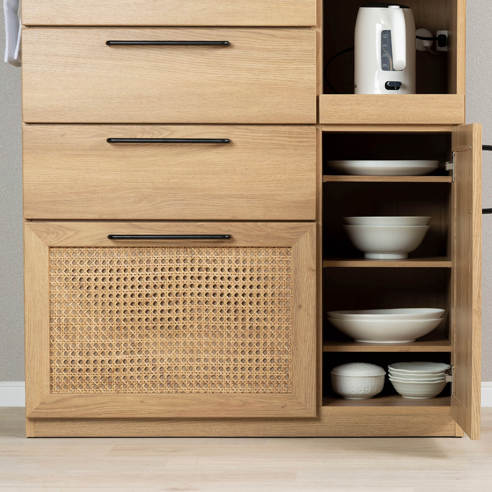 ［幅90］ ラット ｜ 収納 ゴミ箱 スライド棚 レンジ台 キッチンカウンター