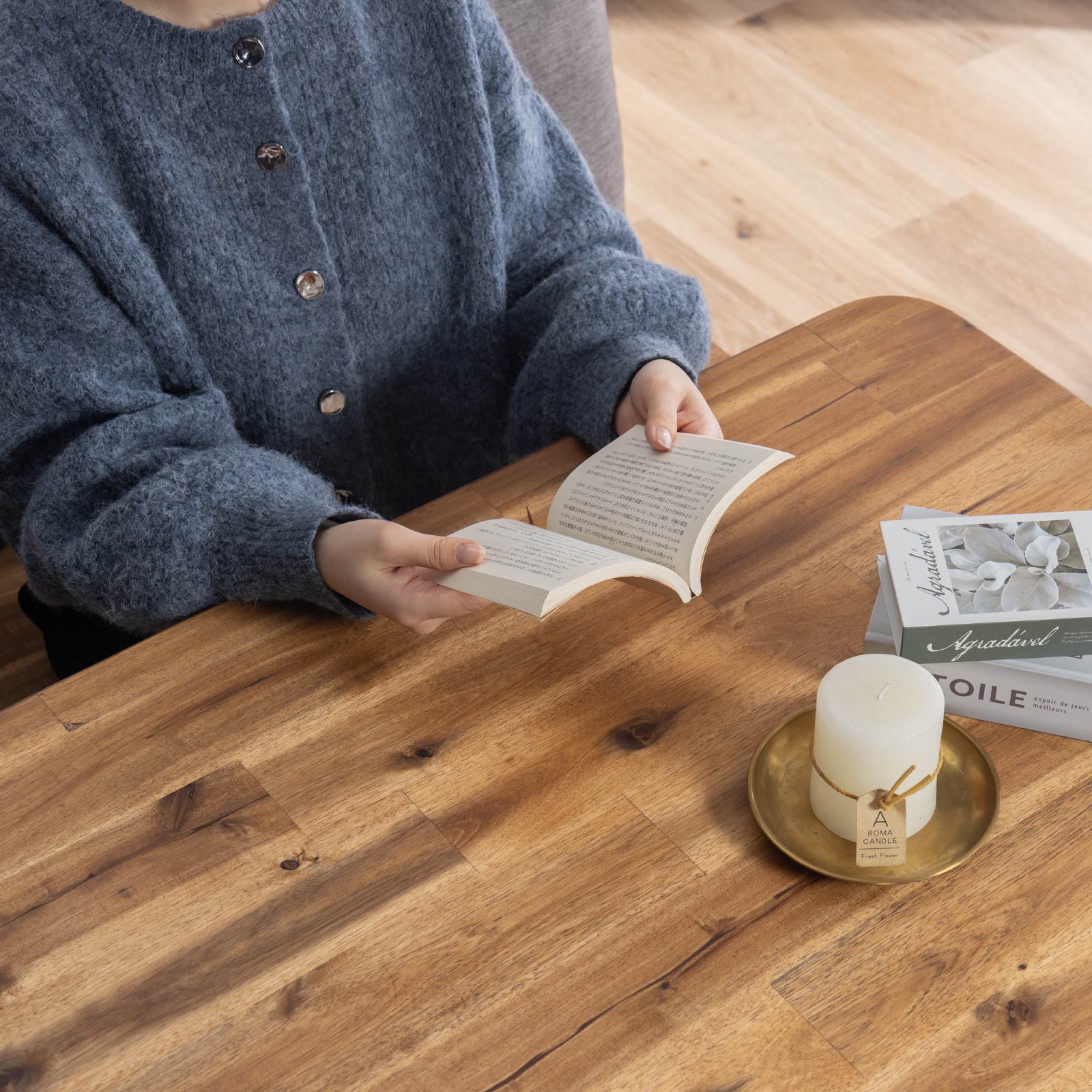 ［幅110］ ダラム ｜ 昇降 ダイニングテーブル アカシア