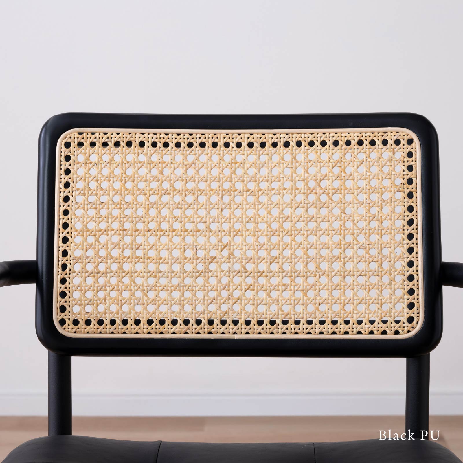 ［座面高さ44-50］ オービ ｜ 肘付き 回転 昇降 ラタン スチール キャスター デスクチェア