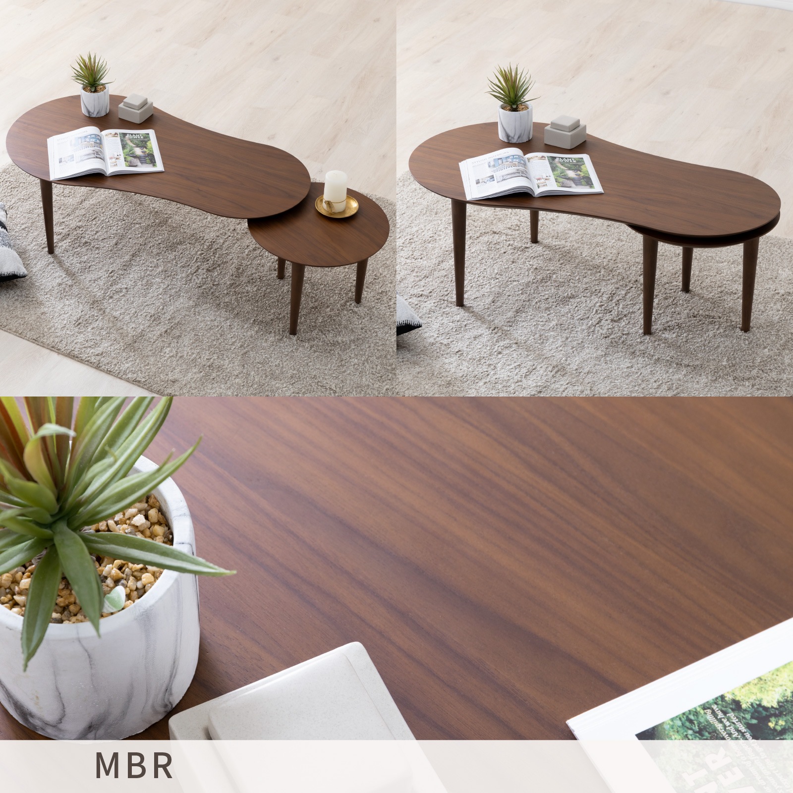 ［幅110-142］ エフィ― ｜ 伸長式 リビングテーブル ローテーブル センターテーブル