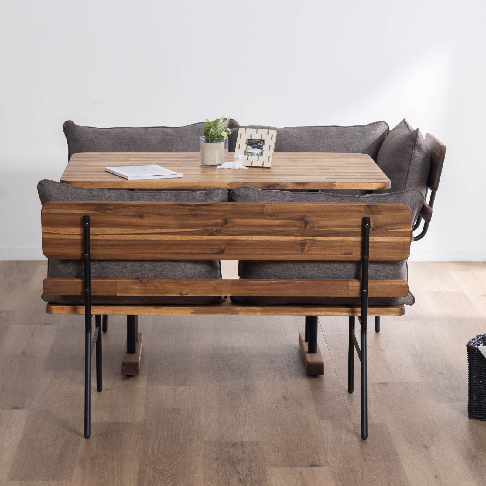 【4点セット】 リッセ ｜ ダイニングセット テーブル チェア アカシア アイアン脚 【在庫限り品】