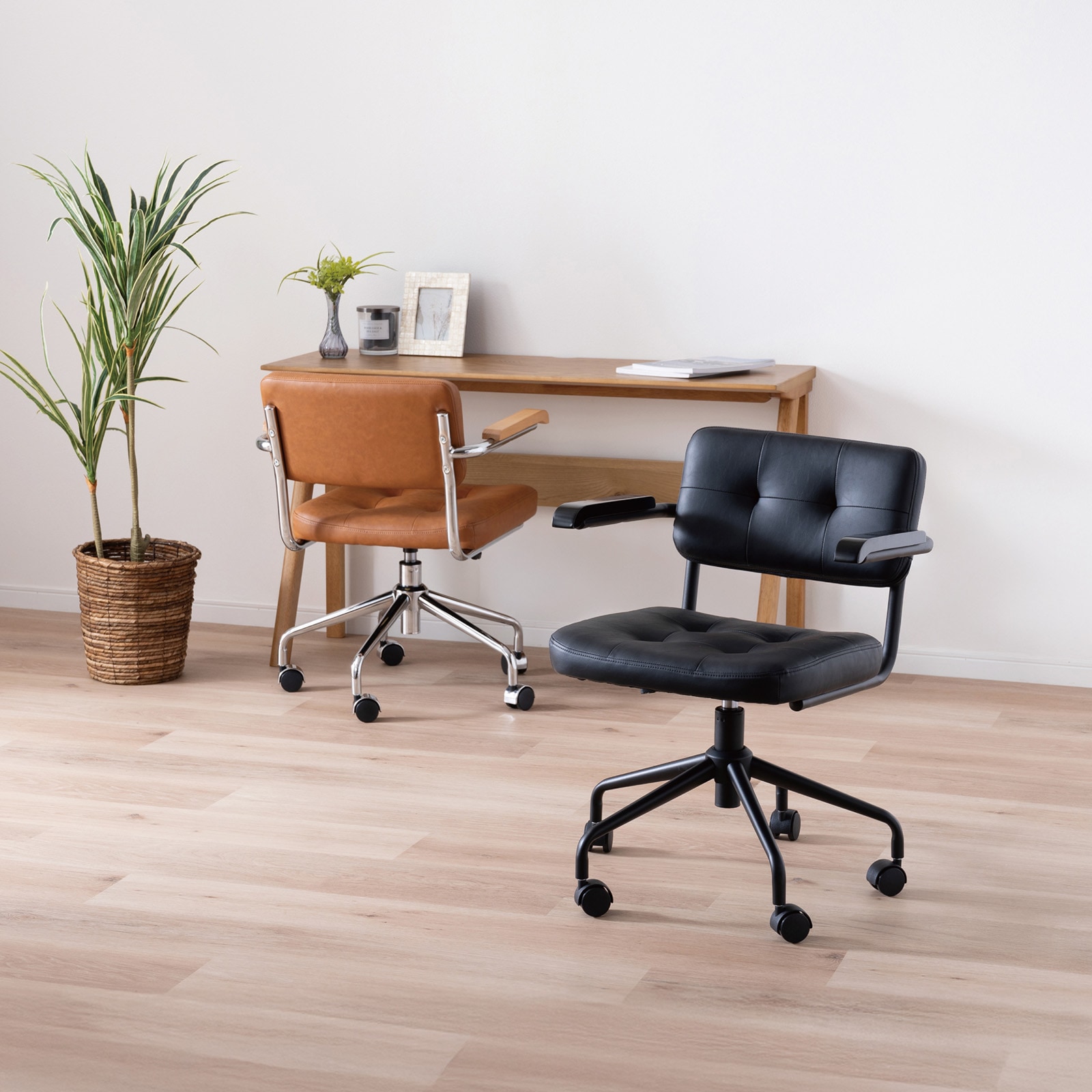 座面高さ44-50］ ターナ ｜ 肘付き 回転 昇降 スチール キャスター