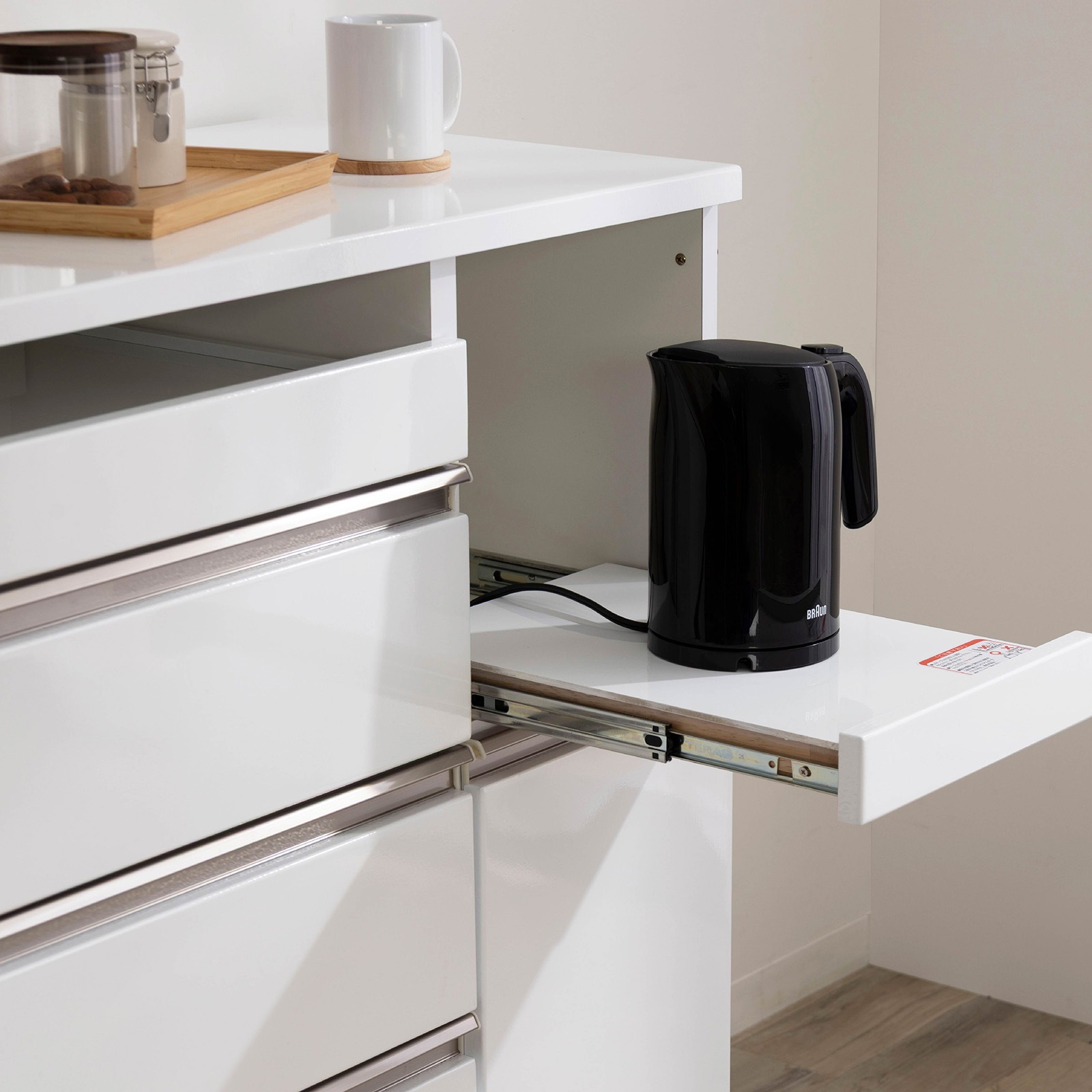 ［幅90］ ユアー ｜ 収納 スライド棚 レンジ台 キッチンカウンター