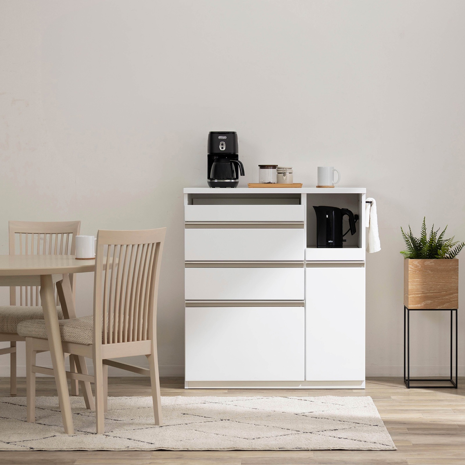 ［幅90］ ユアー ｜ 収納 スライド棚 レンジ台 キッチンカウンター