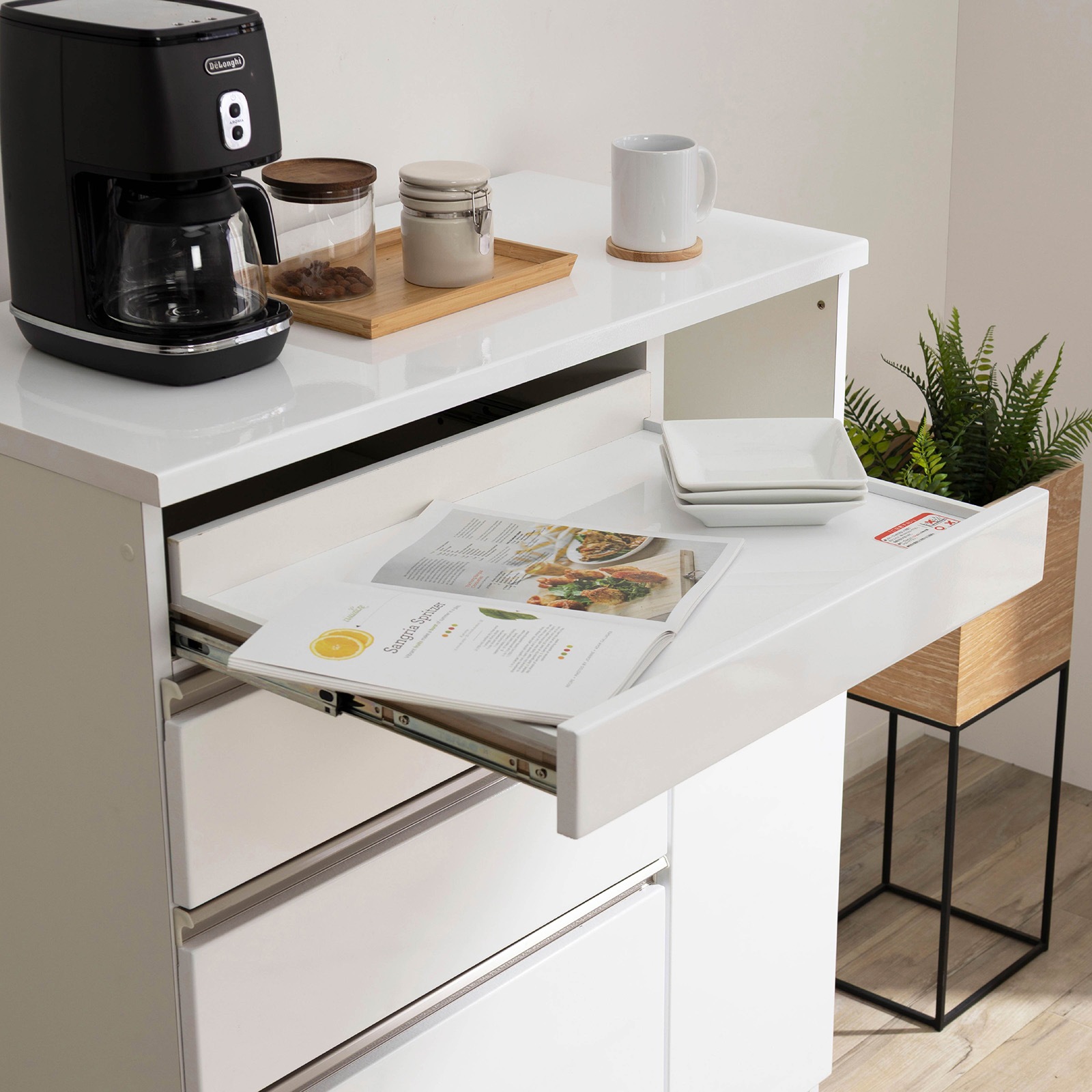 ［幅90］ ユアー ｜ 収納 スライド棚 レンジ台 キッチンカウンター