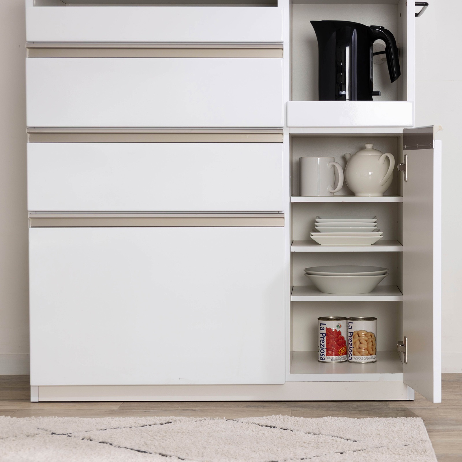 ［幅90］ ユアー ｜ 収納 スライド棚 レンジ台 キッチンカウンター