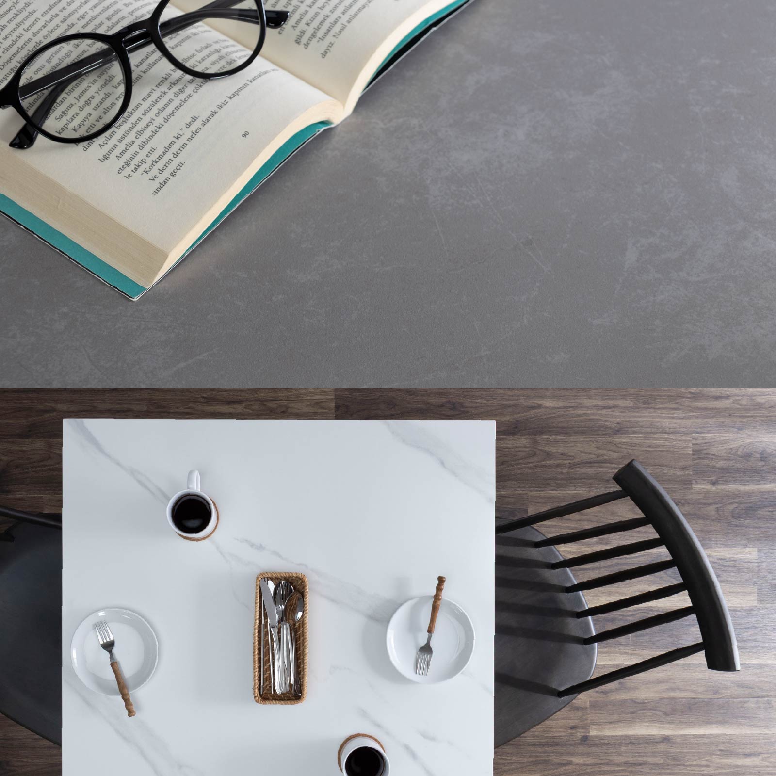 ［幅80-120］コロラド Ⅱ ｜ セラミック スチール脚 ダイニングテーブル