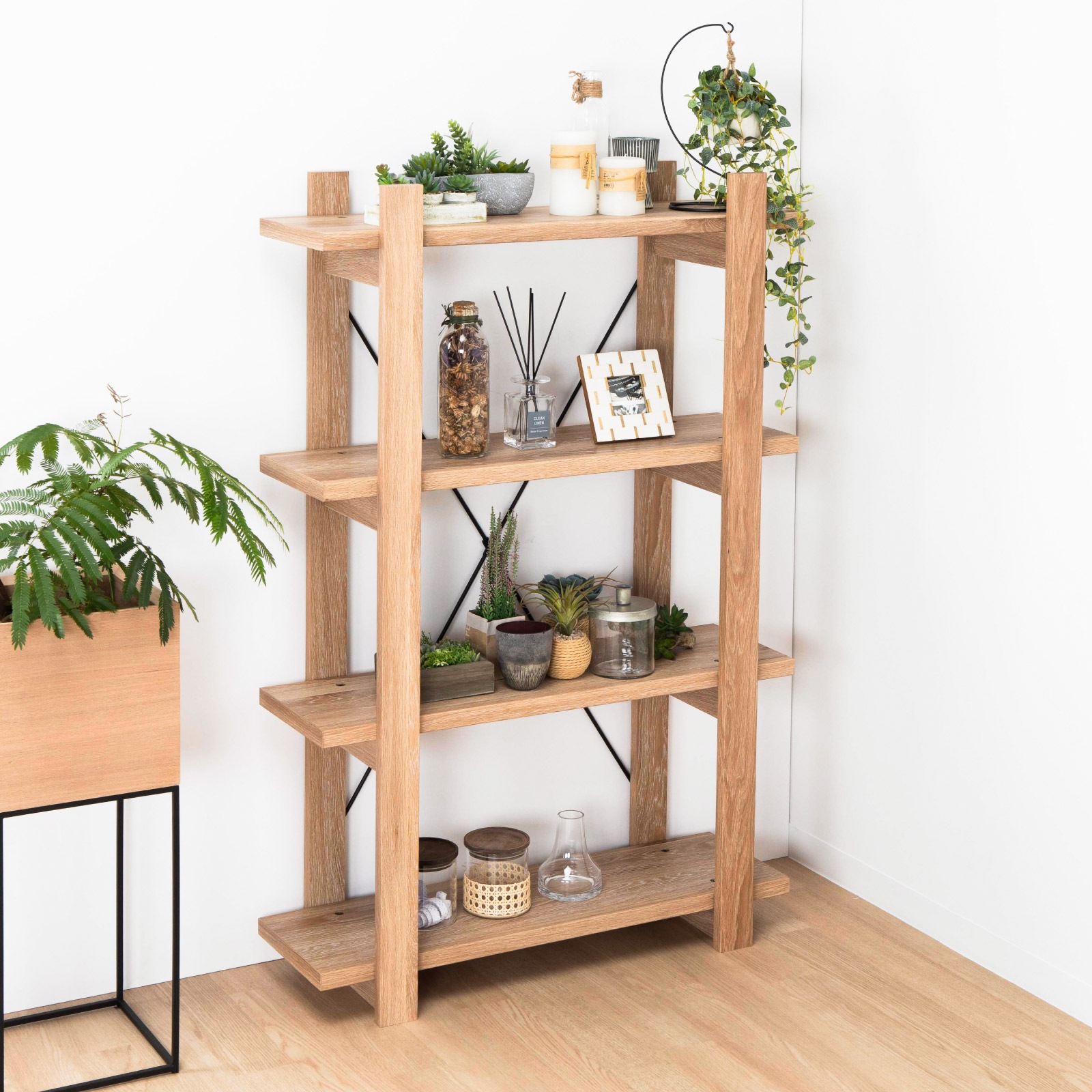 unico manoa 4段 オープンラック クリア塗装済