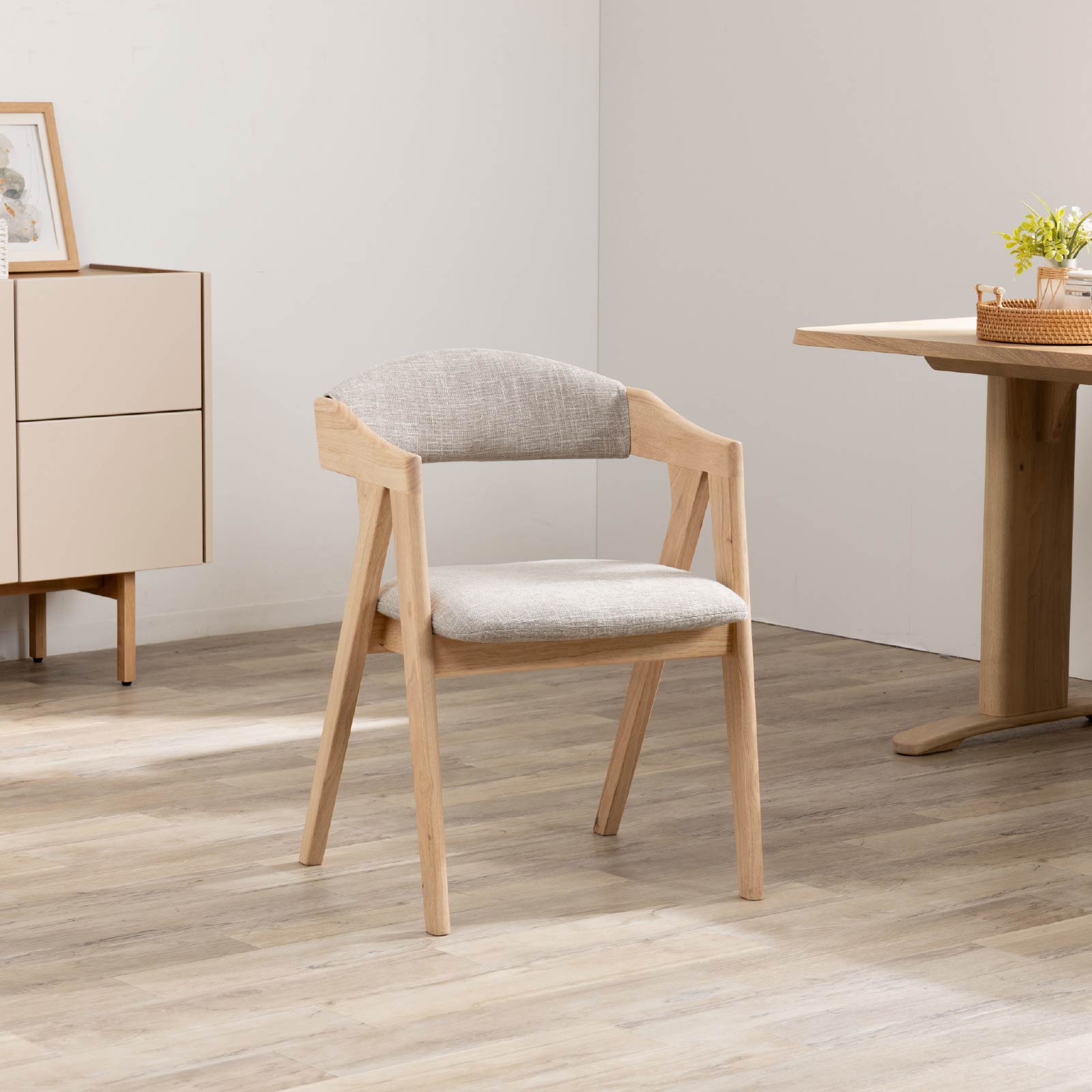 座面高43.5］ ダイニングチェア 無垢材 カバーリング アームチェア