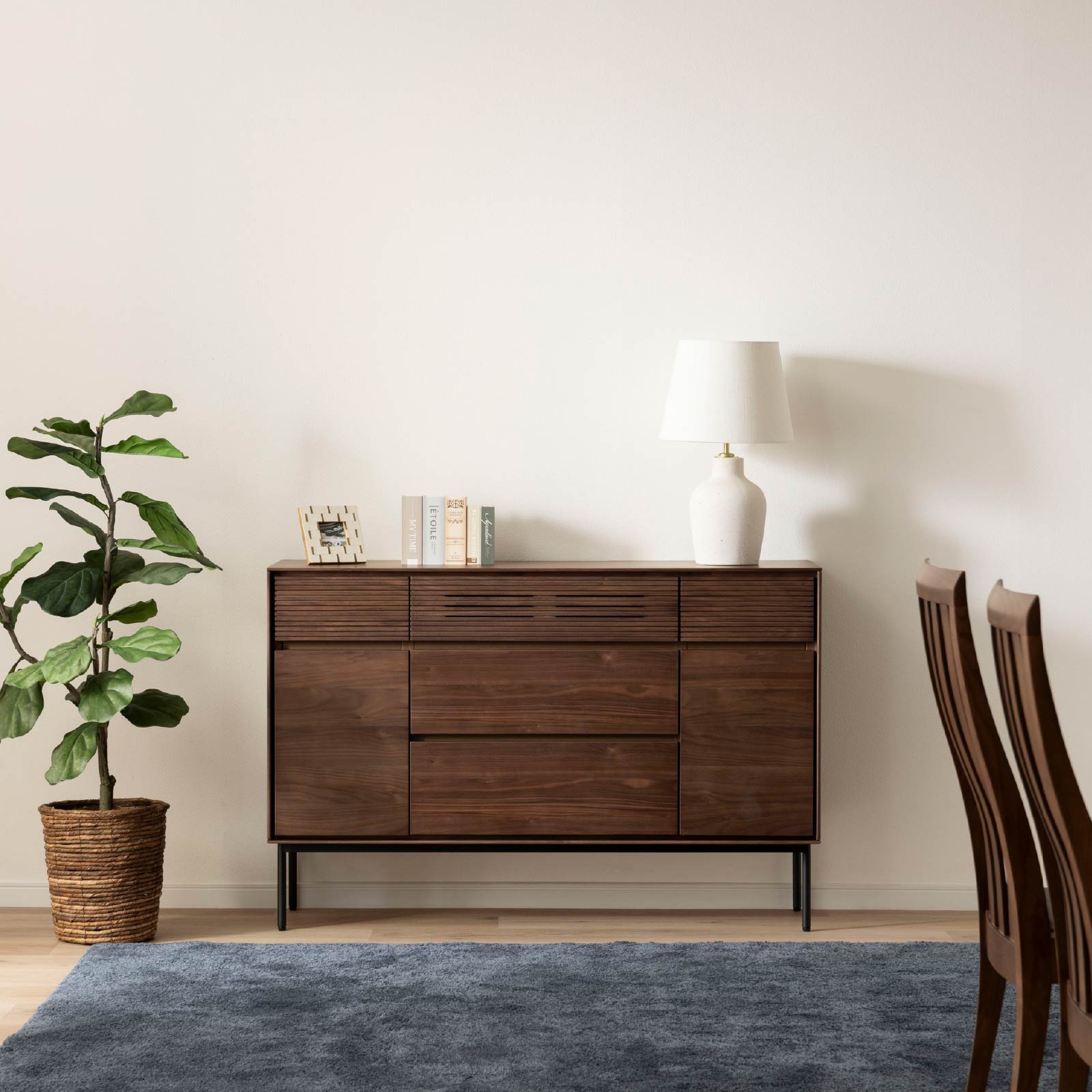 ［幅120］ 突板 収納 アイアン脚 チェスト