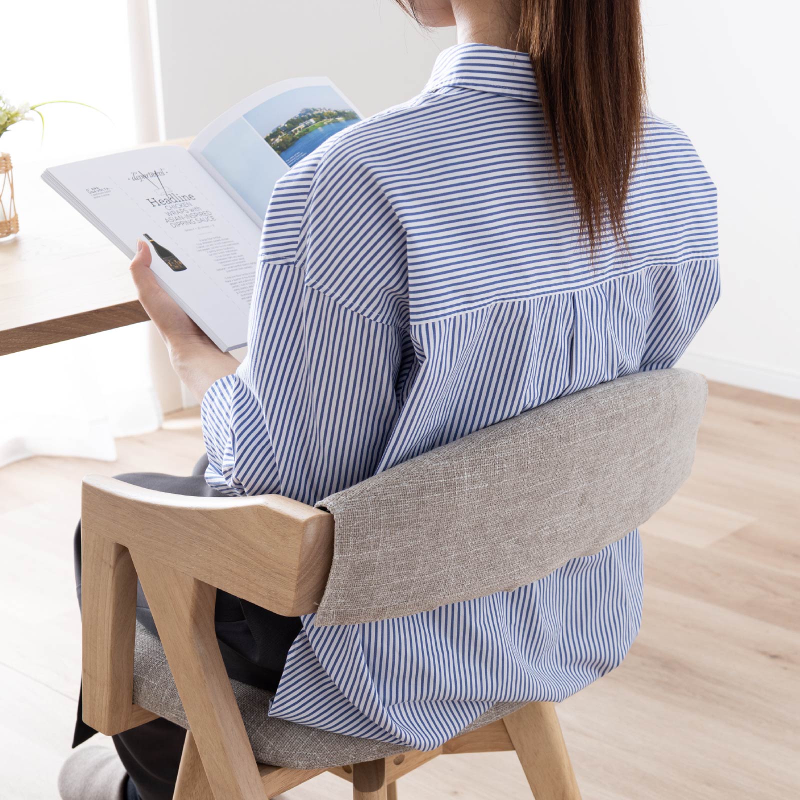 ［座面高43.5］ 回転チェア 無垢材 カバーリング アームチェア