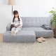 ［幅200］ ソファベッド シングル フロアソファ 北欧 ローソファ リクライニング カウチ ソファーベッド ファブリック オットマン スツールのサムネイル14