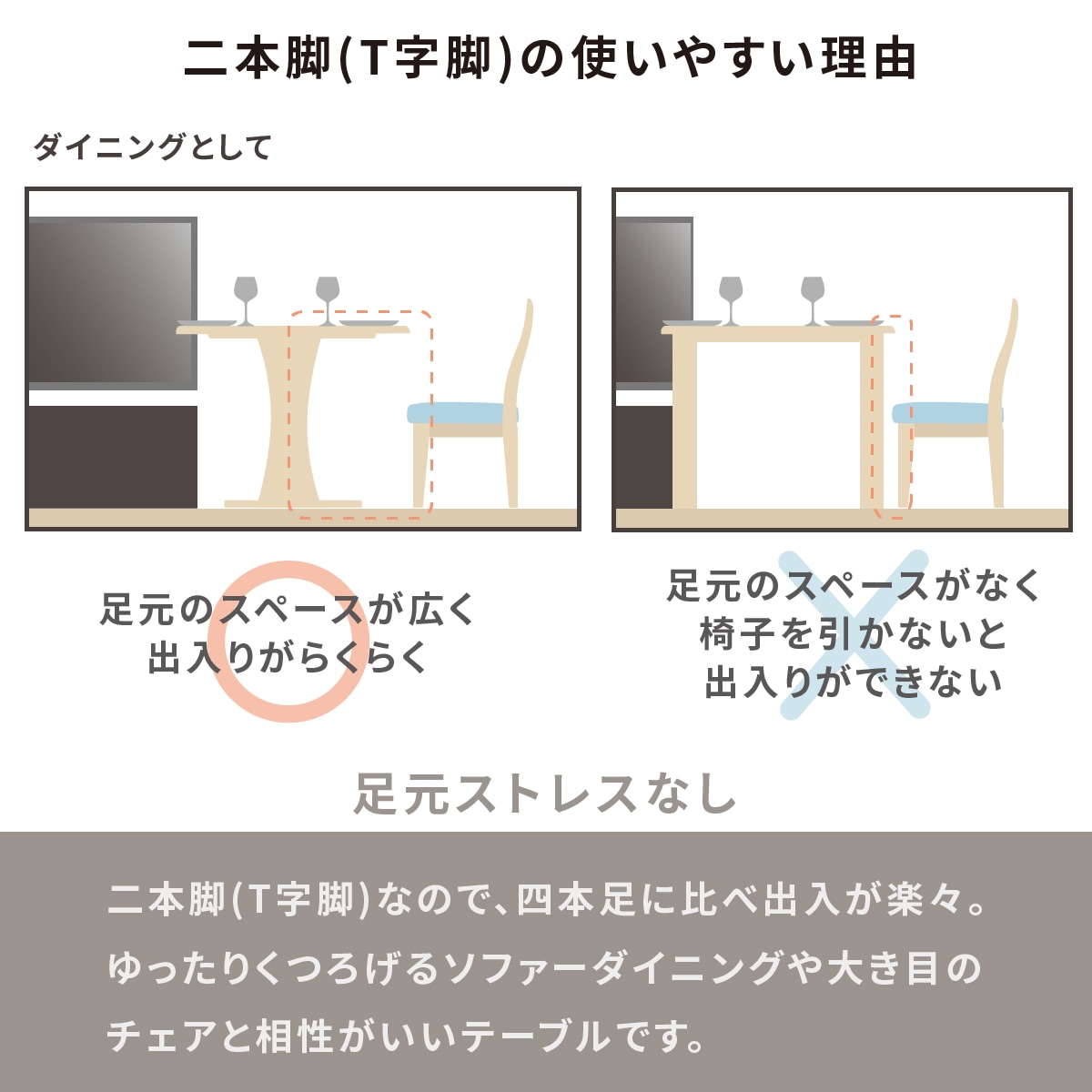［幅130］ モイスト ｜ ヒノキ 無垢天板 ダイニングテーブル