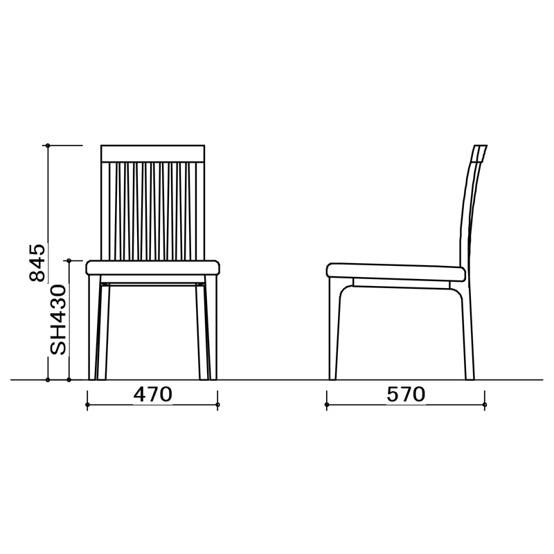 【2脚セット】［幅47/座面高43］ダイニングチェア ハイバック 無垢材 PVCレザー
