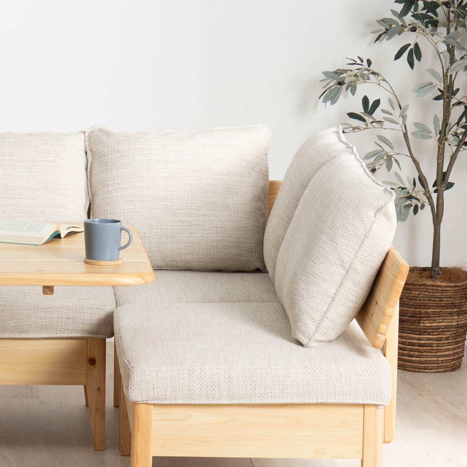 ［幅68］ モイスト ｜ ヒノキ コーナー ダイニングベンチ ダイニングチェア