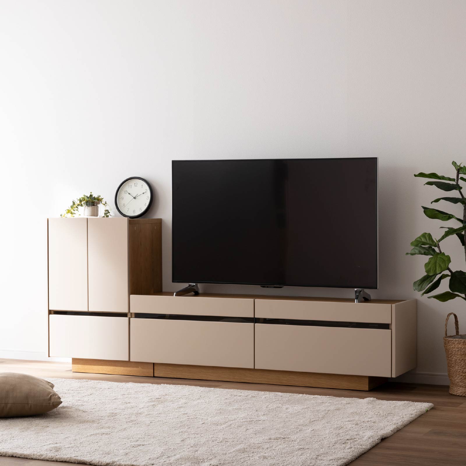 ［幅150］ ヌーボ ｜  塩ビシート テレビボード ニュアンスカラー 木目