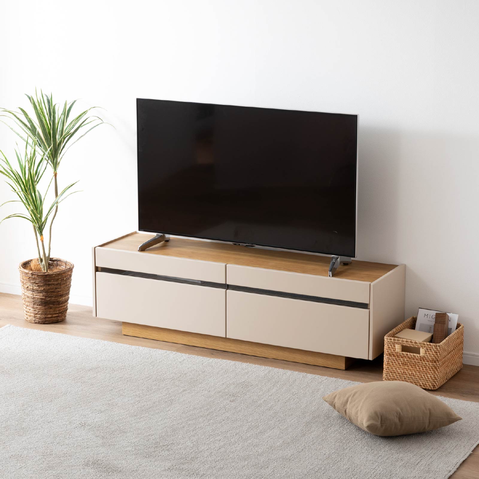 ［幅150］ ヌーボ ｜  塩ビシート テレビボード ニュアンスカラー 木目