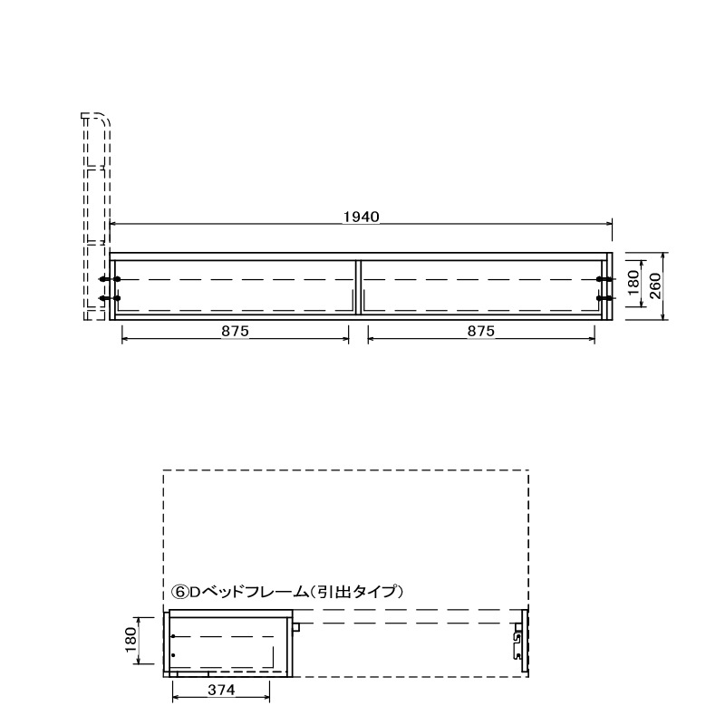 ［ダブル］ ヴァーノン D  |  ベッドフレーム ダブルベッド すのこベッド 木目調 ブロックチェック 宮棚 引き出し 収納