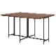 ［幅120］ バタフライテーブル 木製 伸長テーブル デスク ダイニングテーブル カウンター 両面伸長 折りたたみ 伸長式 アイアン スチール ブラウン ウォールナット