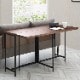 ［幅120］ バタフライテーブル 木製 伸長テーブル デスク ダイニングテーブル カウンター 両面伸長 折りたたみ 伸長式 アイアン スチール ブラウン ウォールナット