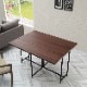 ［幅120］ バタフライテーブル 木製 伸長テーブル デスク ダイニングテーブル カウンター 両面伸長 折りたたみ 伸長式 アイアン スチール ブラウン ウォールナット