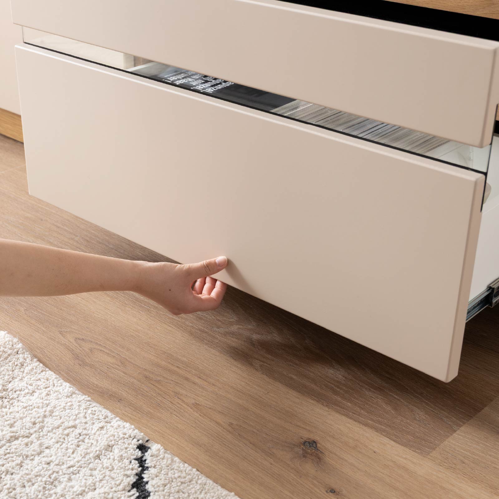 ［幅180］ ヌーボ ｜  塩ビシート テレビボード ニュアンスカラー 木目