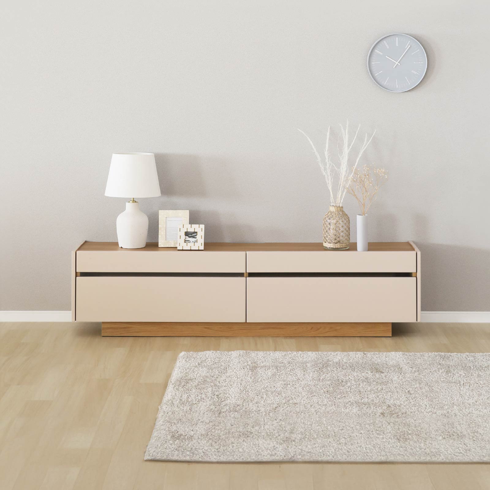 ［幅180］ ヌーボ ｜  塩ビシート テレビボード ニュアンスカラー 木目