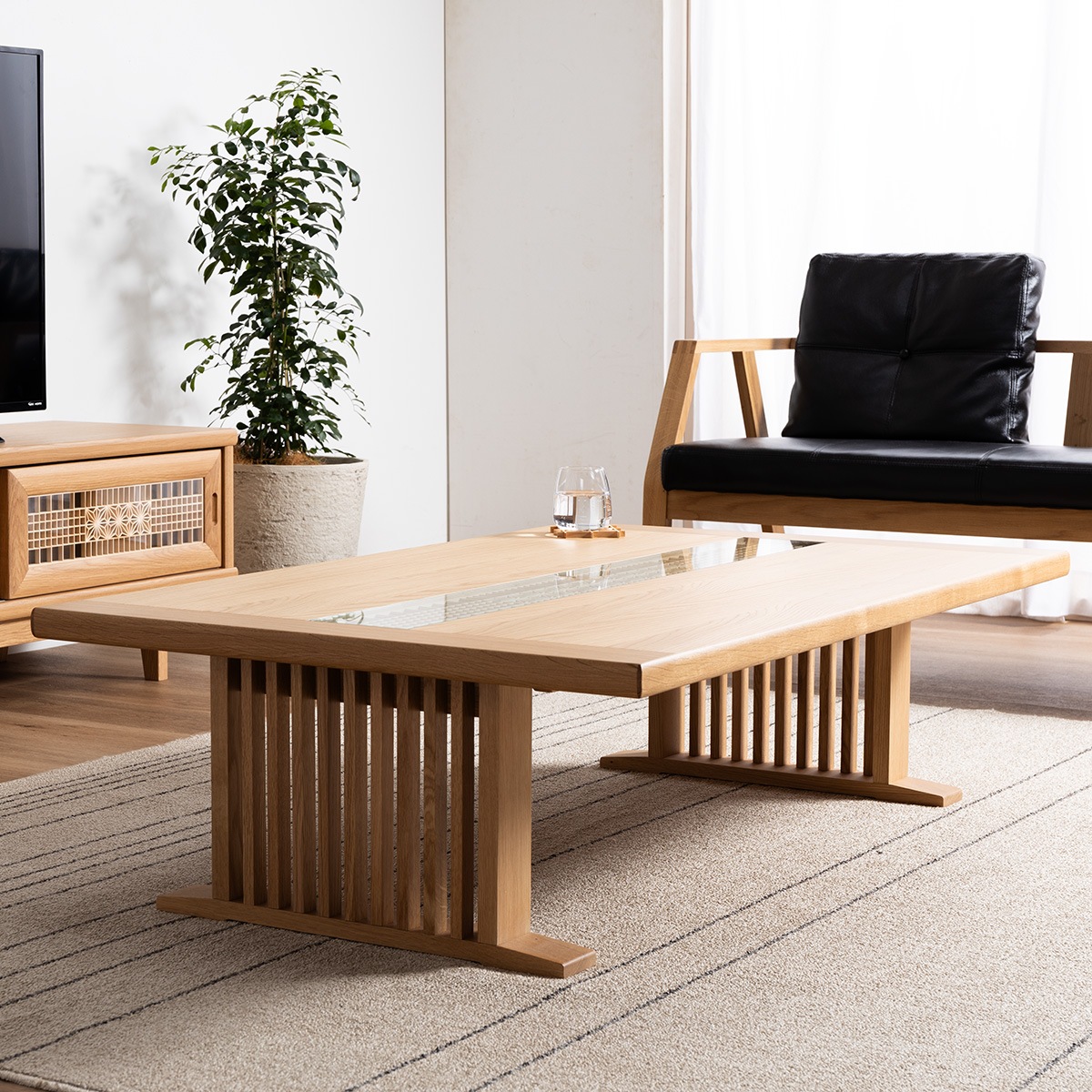 ［幅125］ 優雅 OAK ｜ リビングテーブル ローテーブル センターテーブル