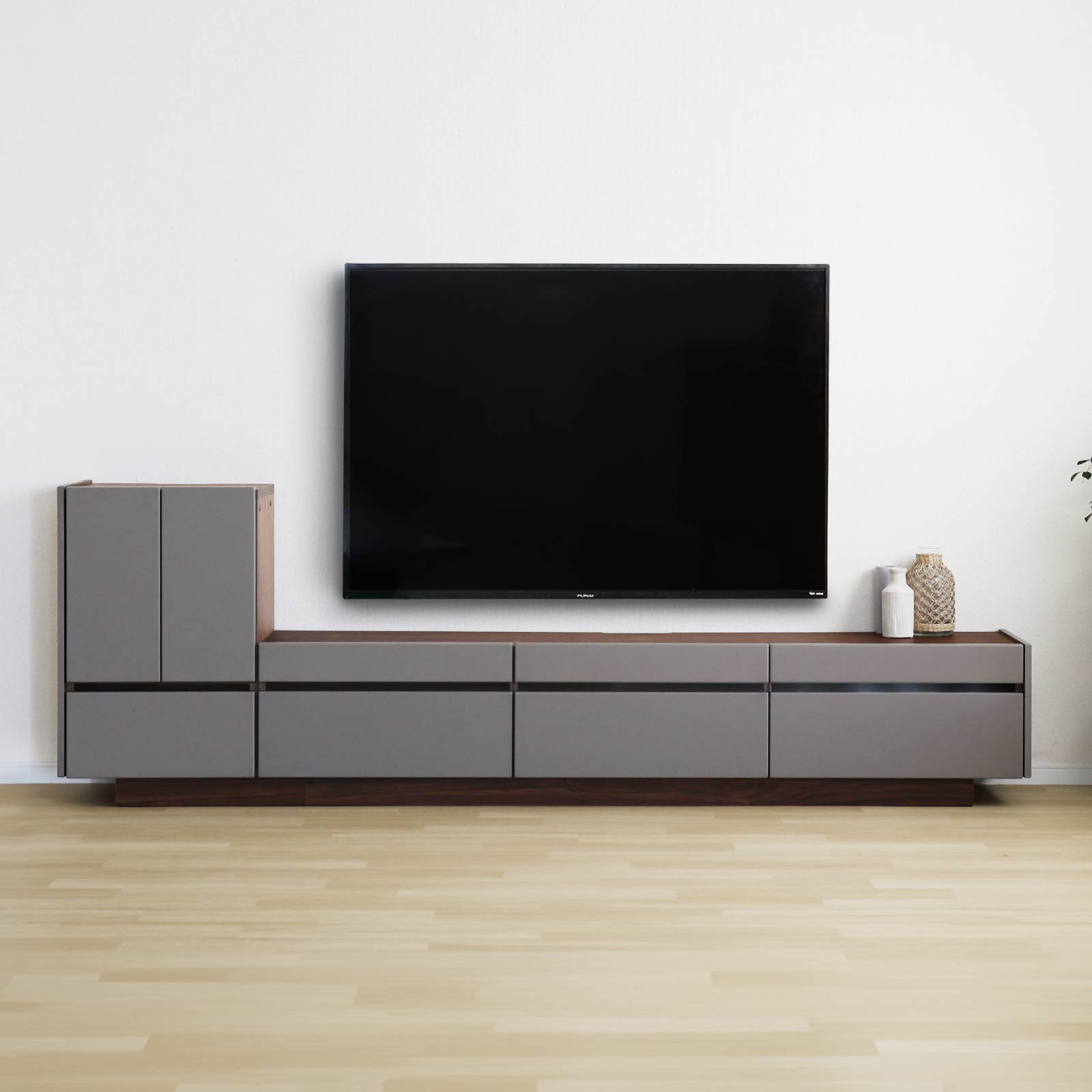 ［幅210］ ヌーボ ｜  塩ビシート テレビボード ニュアンスカラー 木目