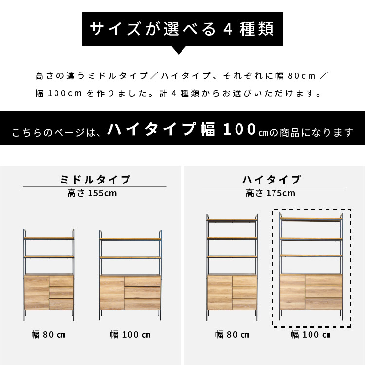 ［幅100］ マッターホルン ｜ ハイシェルフ 収納 【在庫限り品】