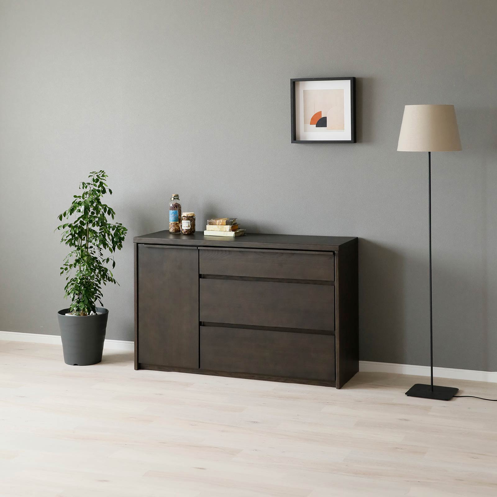 ［幅120］ サイドボード キャビネット オーク