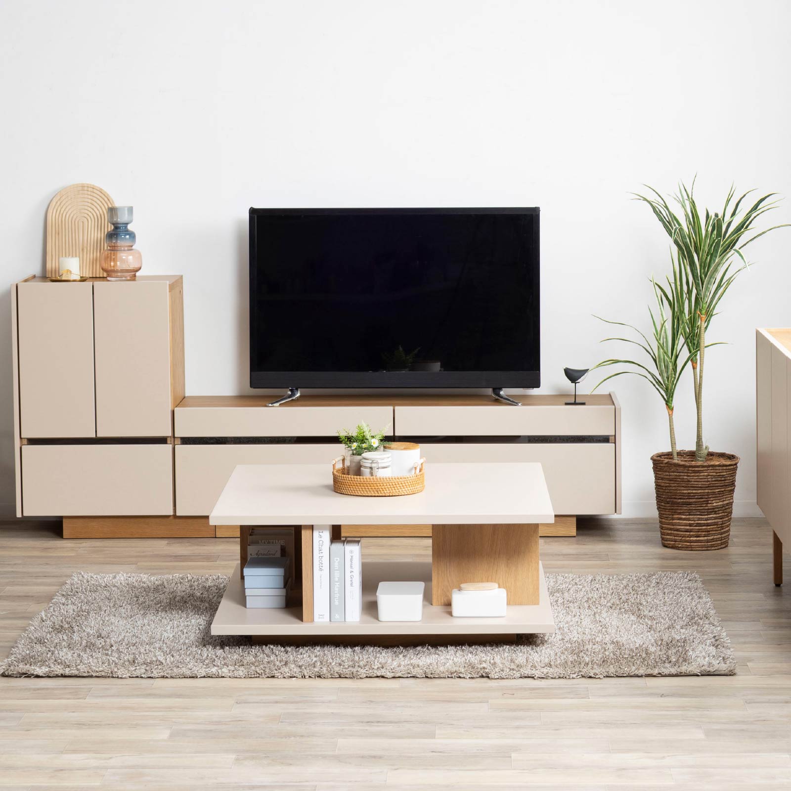 ［幅90］ ヌーボ ｜  塩ビシート リビングテーブル ローテーブル センターテーブル ニュアンスカラー 木目