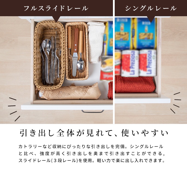 ［幅60］デスク パソコンデスク スライドテーブル チェスト プリンターワゴン