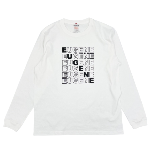 EUGENEオリジナル ステップロゴ ロングTシャツ【ホワイト】