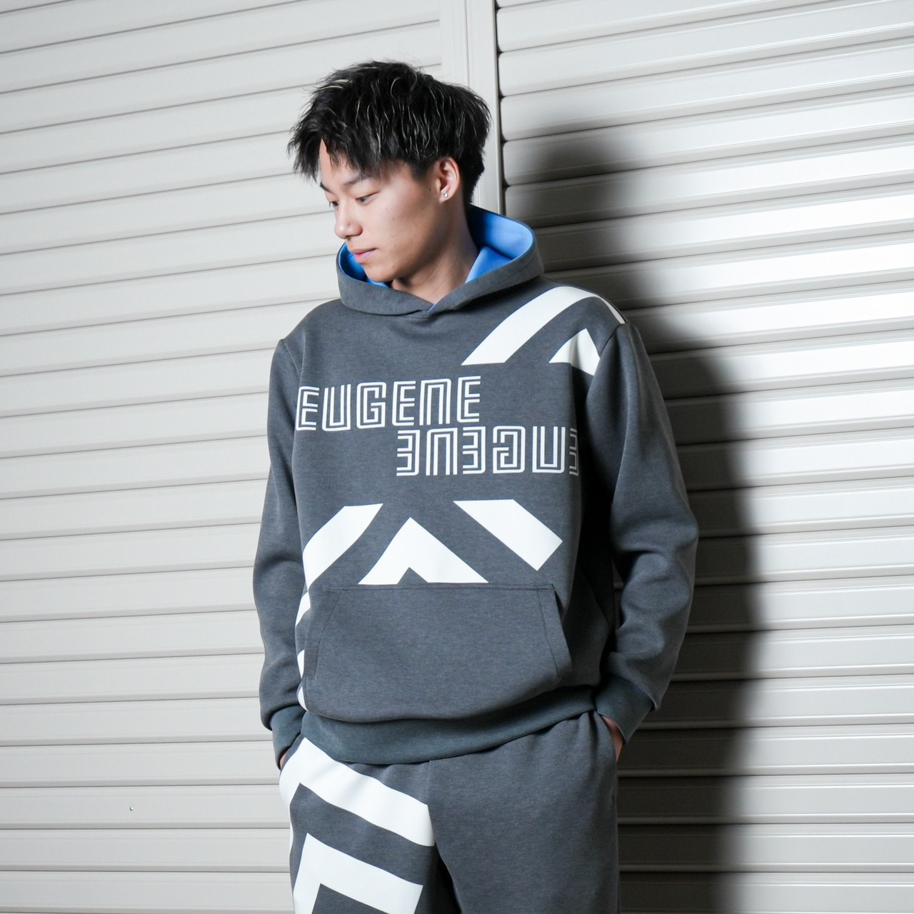 ALLWAYストレッチパフパーカー　【BLACK×BLUE】