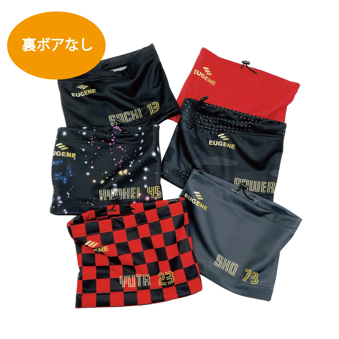 【ナンバー&テキスト変更可能】EUGENEオリジナルネックウォーマー テクニカル柄 裏ボアなし