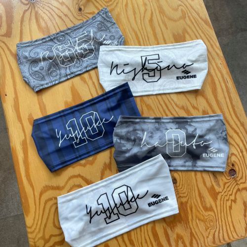 【ナンバー&テキスト変更可能】 EUGENE デザインストロークネーム ヘッドバンド