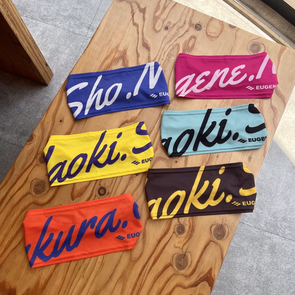 【ナンバー&テキスト変更可能】 EUGENE スランティングネーム ヘッドバンド