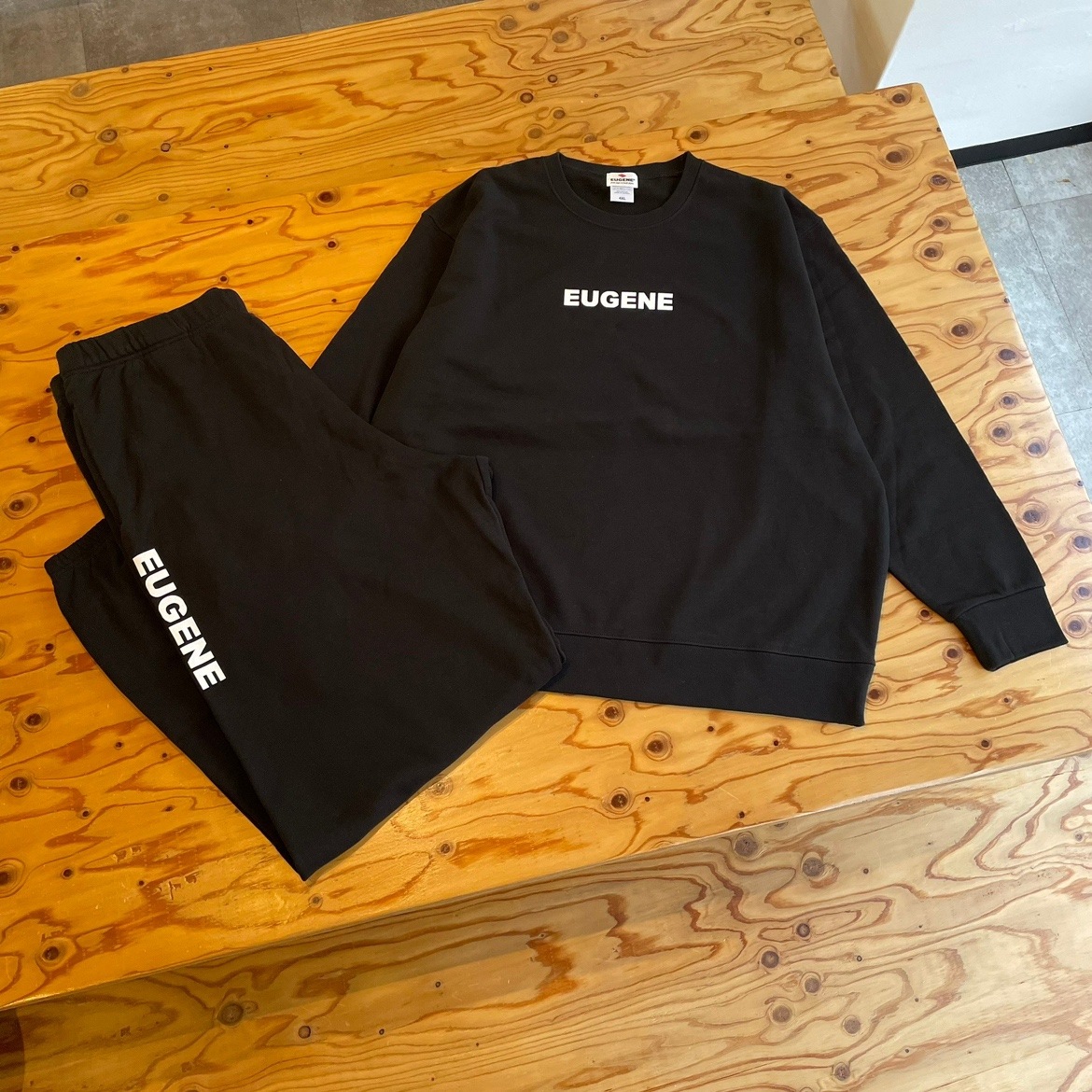 EUGENEオリジナル スウェットパンツ2024【ブラック】（セットアップ可能）