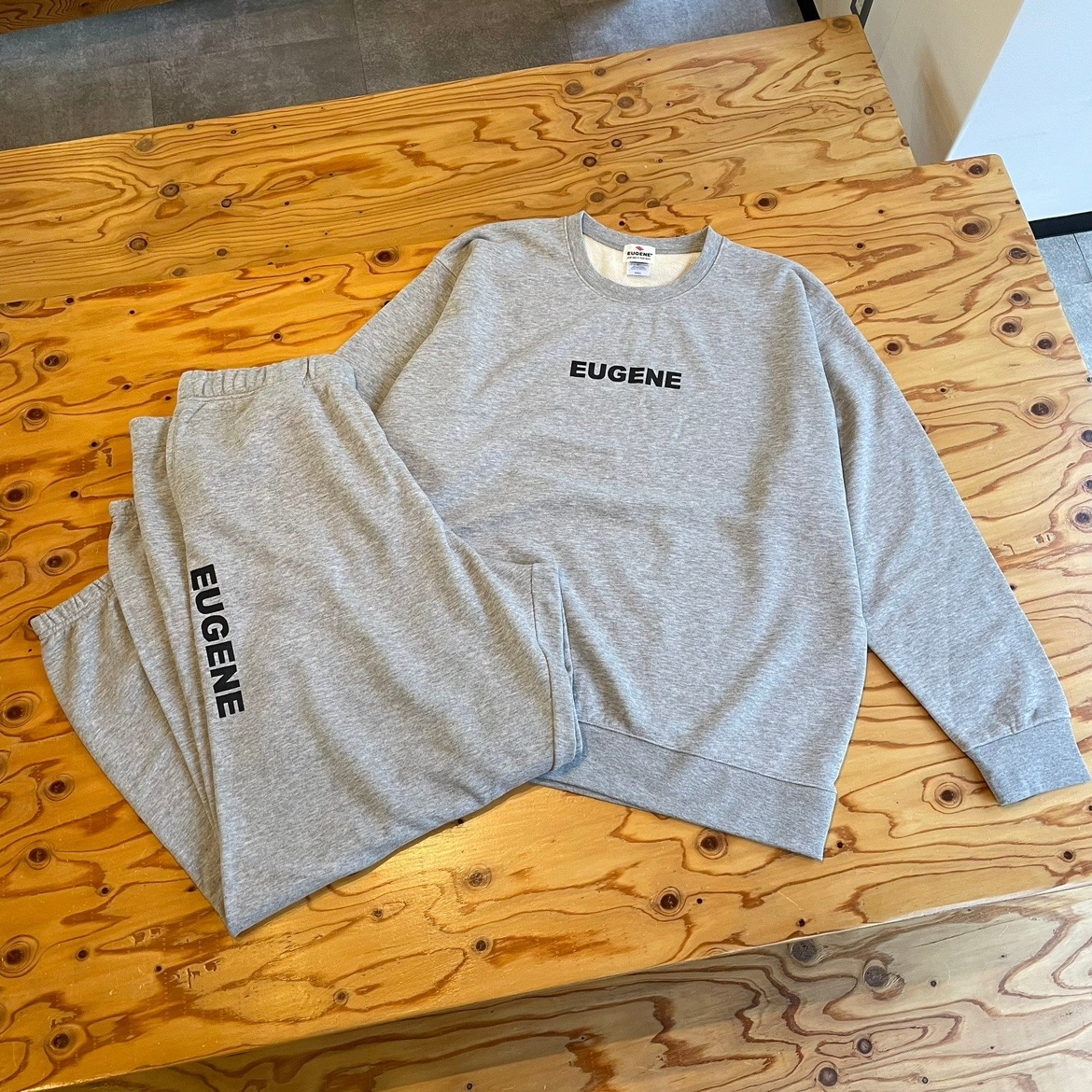 EUGENEオリジナル スウェットパンツ2024【グレー】（セットアップ可能）