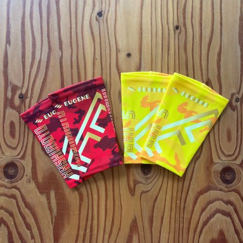 【テキスト変更可能】EUGENEオリジナルアームスリーブ(片腕用) カモフラージュショートタイプ【ゴールドロゴ】