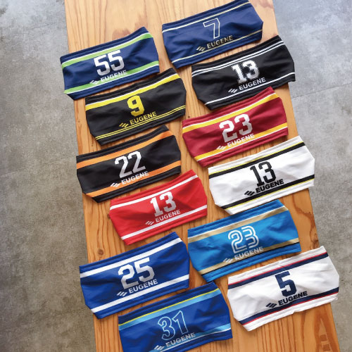 ナンバー変更可能】EUGENE オリジナルナンバリングヘッドバンド 【12色