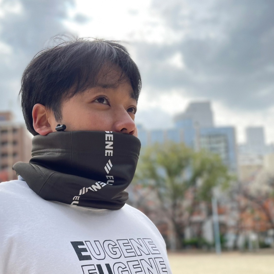 EUGENEオリジナル アースカラーネックウォーマー【裏ボアなしラインロゴ】