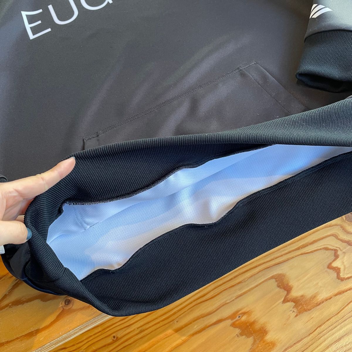 スムースドライパーカー 裏ボアなし【ブラック】