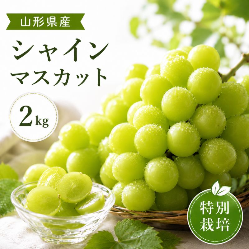 米沢郷のぶどう シャインマスカット2kg(送料無料)(山形産)特別栽培