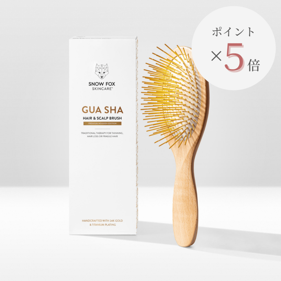 【ポイント5倍】<br>snow fox プレミアム FOXカッサ ウッド ヘアブラシ 1年保証付き