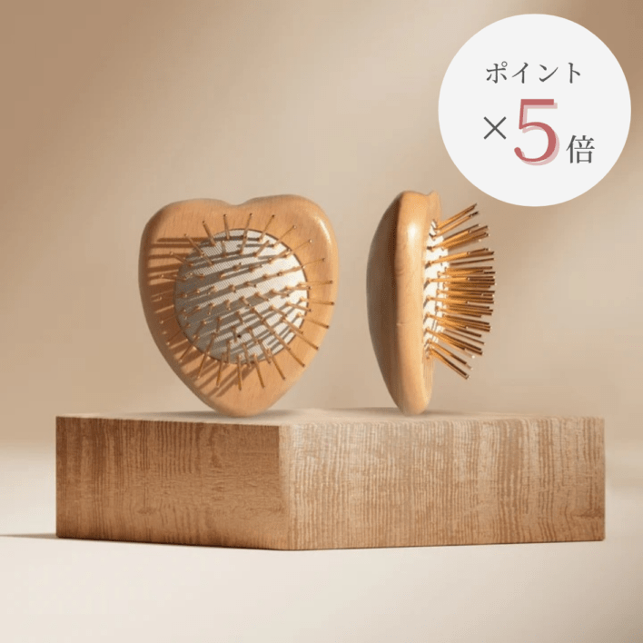 【ポイント5倍】<br>snow fox プレミアム FOXカッサ ウッド ミニハート ヘアブラシ