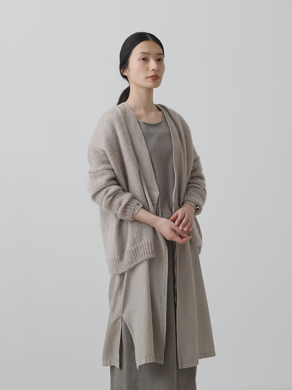 evam eva リネンシルク ワイドカーディガン エヴァムエヴァ リネン