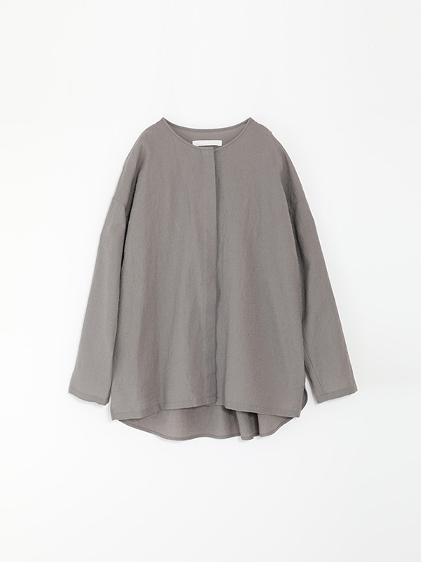 wool no collar shirt